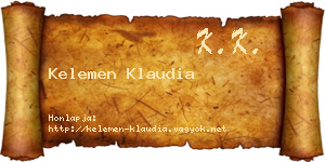 Kelemen Klaudia névjegykártya